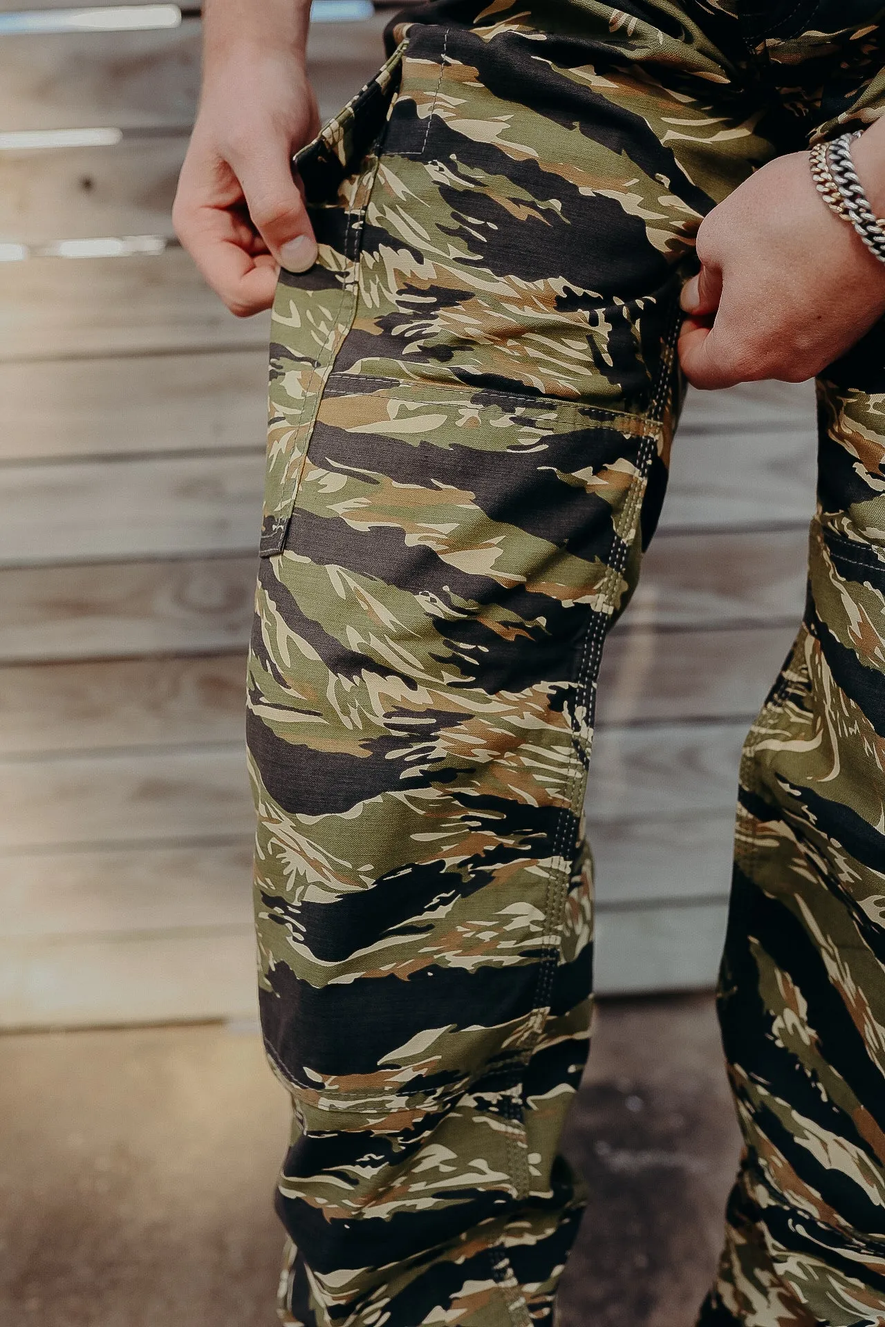 10oz Sateen Camouflage Cargo Pants - Tiger Stripe IH-737-TSC