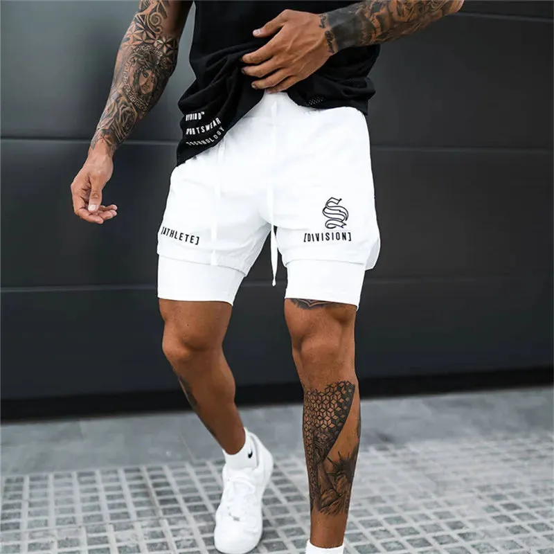2 In 1 Running Shorts Men 2022 Gym Shorts Sport Man 2 In 1 Double-deck Quick Dry Fitness Pants Jogging Pants