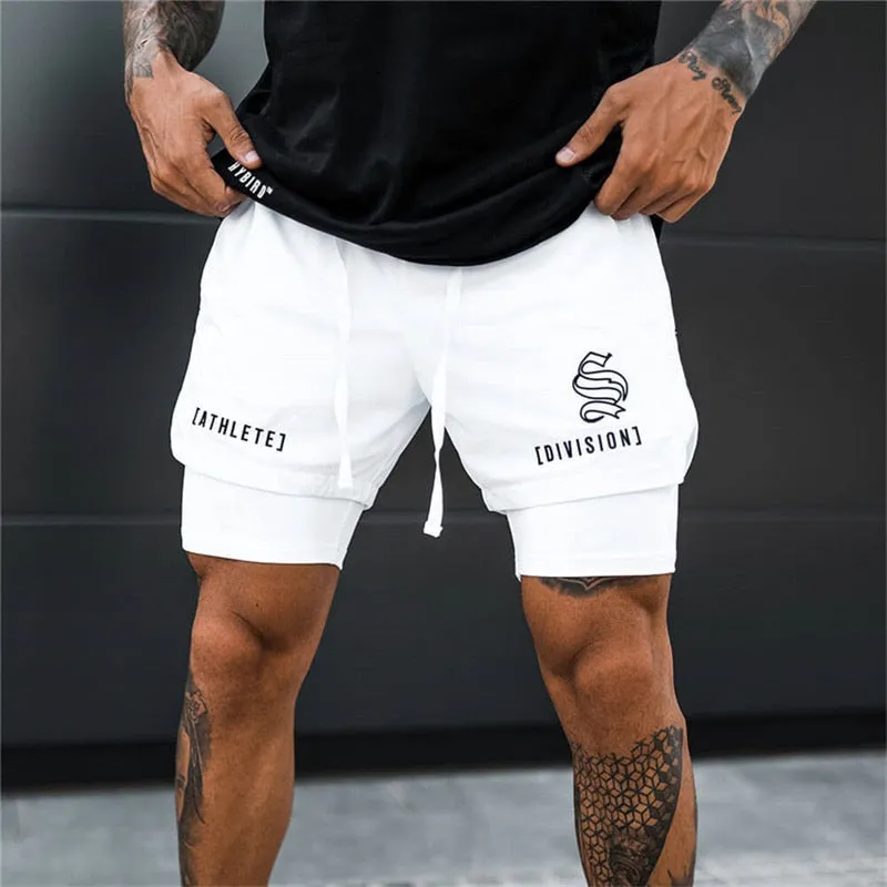 2 In 1 Running Shorts Men 2022 Gym Shorts Sport Man 2 In 1 Double-deck Quick Dry Fitness Pants Jogging Pants