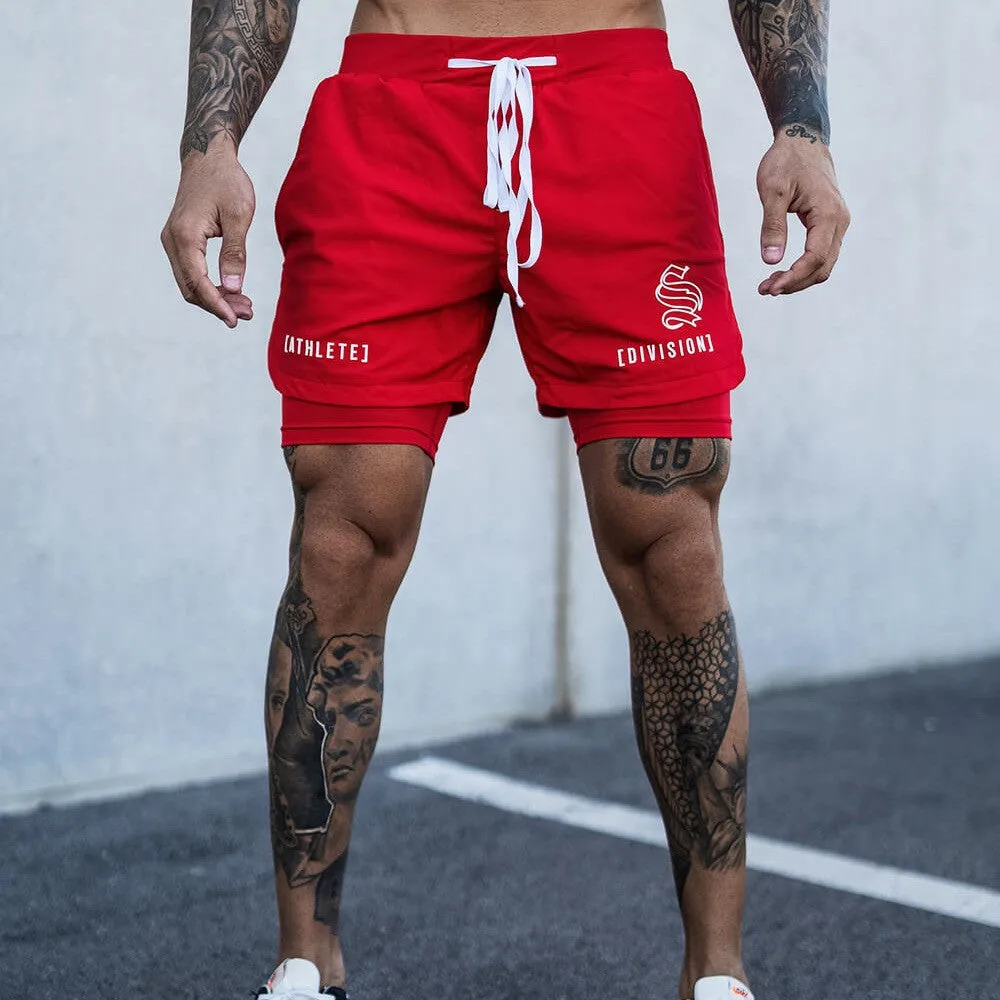 2 In 1 Running Shorts Men 2022 Gym Shorts Sport Man 2 In 1 Double-deck Quick Dry Fitness Pants Jogging Pants
