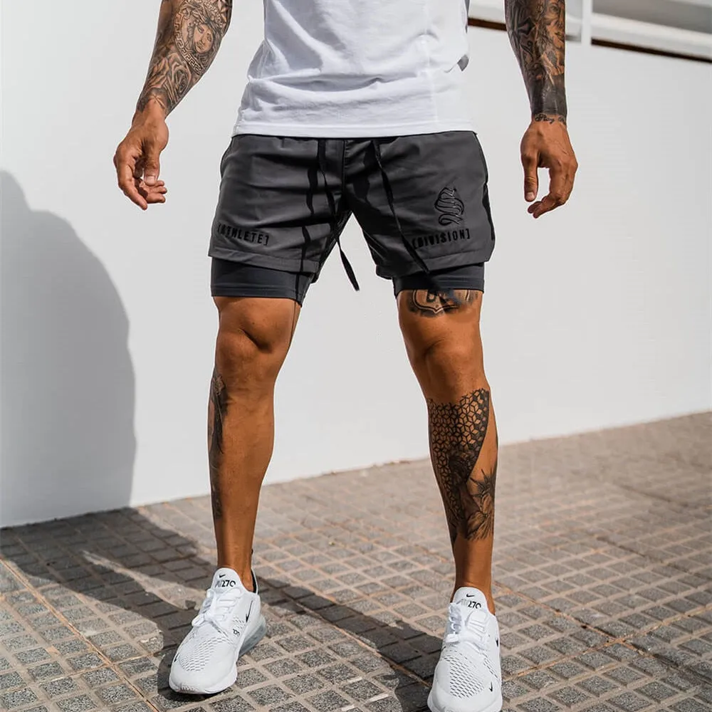 2 In 1 Running Shorts Men 2022 Gym Shorts Sport Man 2 In 1 Double-deck Quick Dry Fitness Pants Jogging Pants