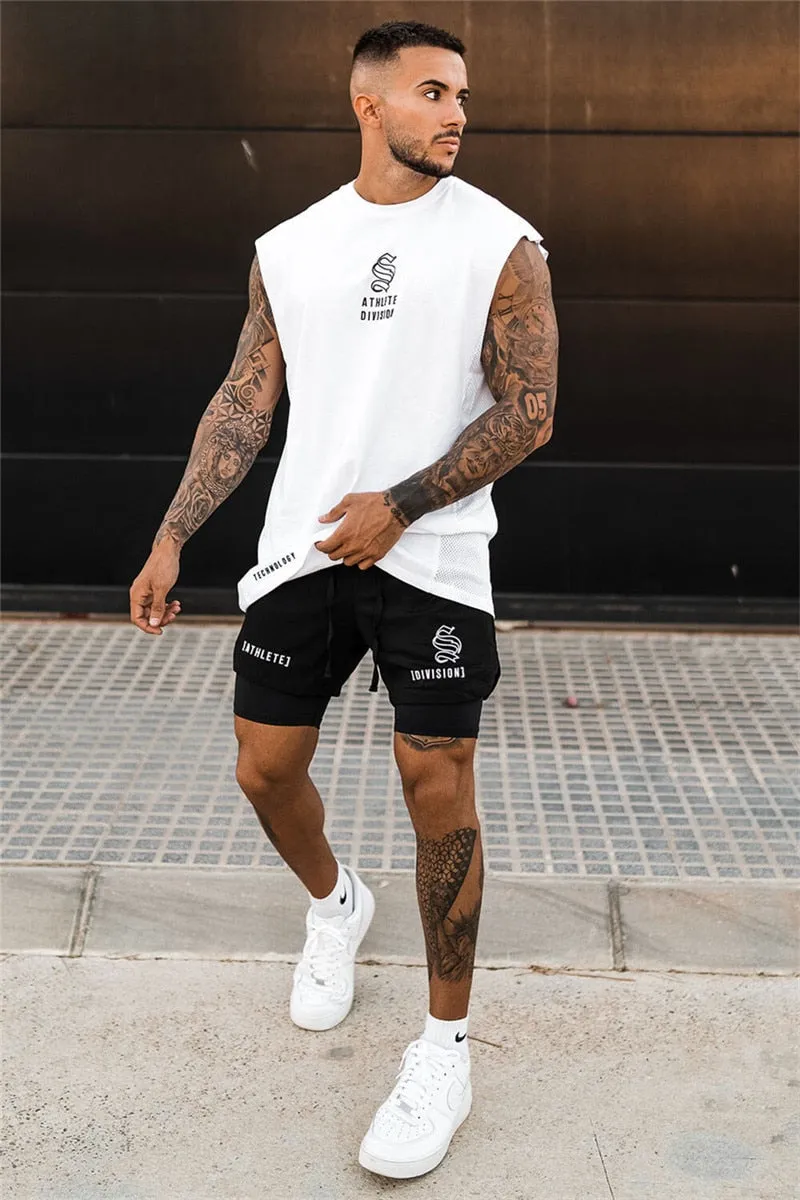2 In 1 Running Shorts Men 2022 Gym Shorts Sport Man 2 In 1 Double-deck Quick Dry Fitness Pants Jogging Pants
