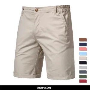 2021 New Summer 100% Cotton Solid Shorts Men High Quality
