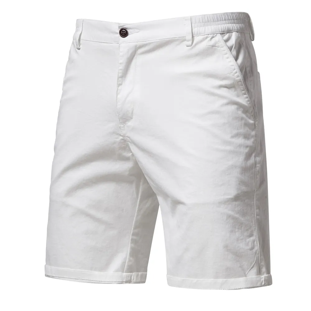 2021 New Summer 100% Cotton Solid Shorts Men High Quality