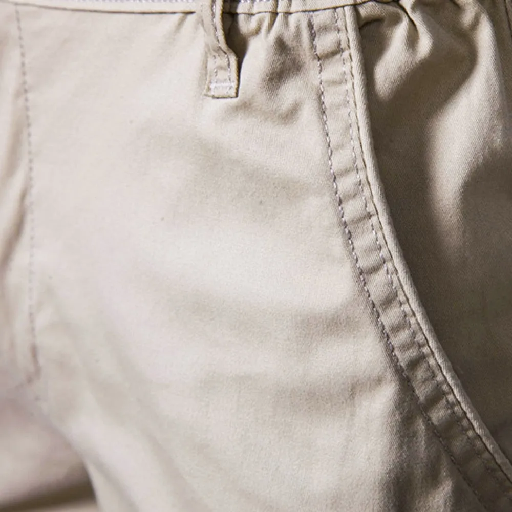 2021 New Summer 100% Cotton Solid Shorts Men High Quality