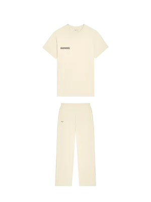 365 Midweight T-shirt and Track Pant Bundle—Travertine Beige