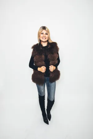 56 | Brown Mongolian Lamb Fur Vest