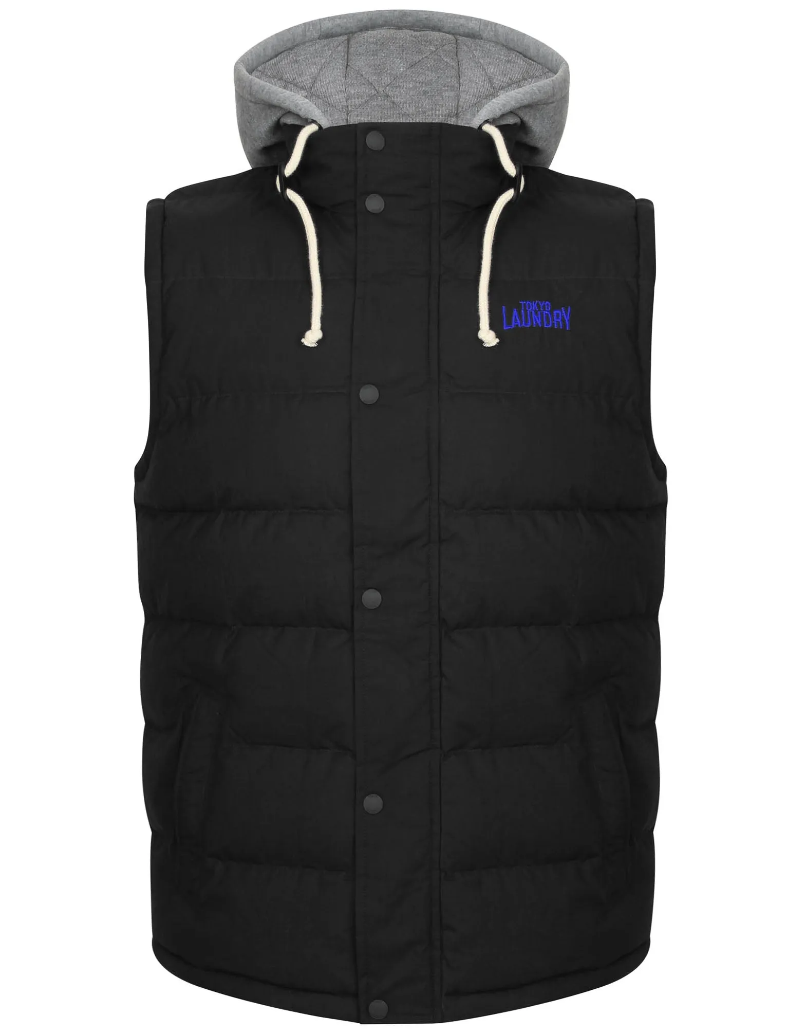 Annerley Hood Insert Quilted Gilet in Black - Tokyo Laundry