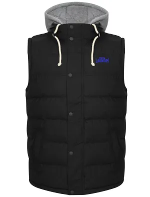Annerley Hood Insert Quilted Gilet in Black - Tokyo Laundry