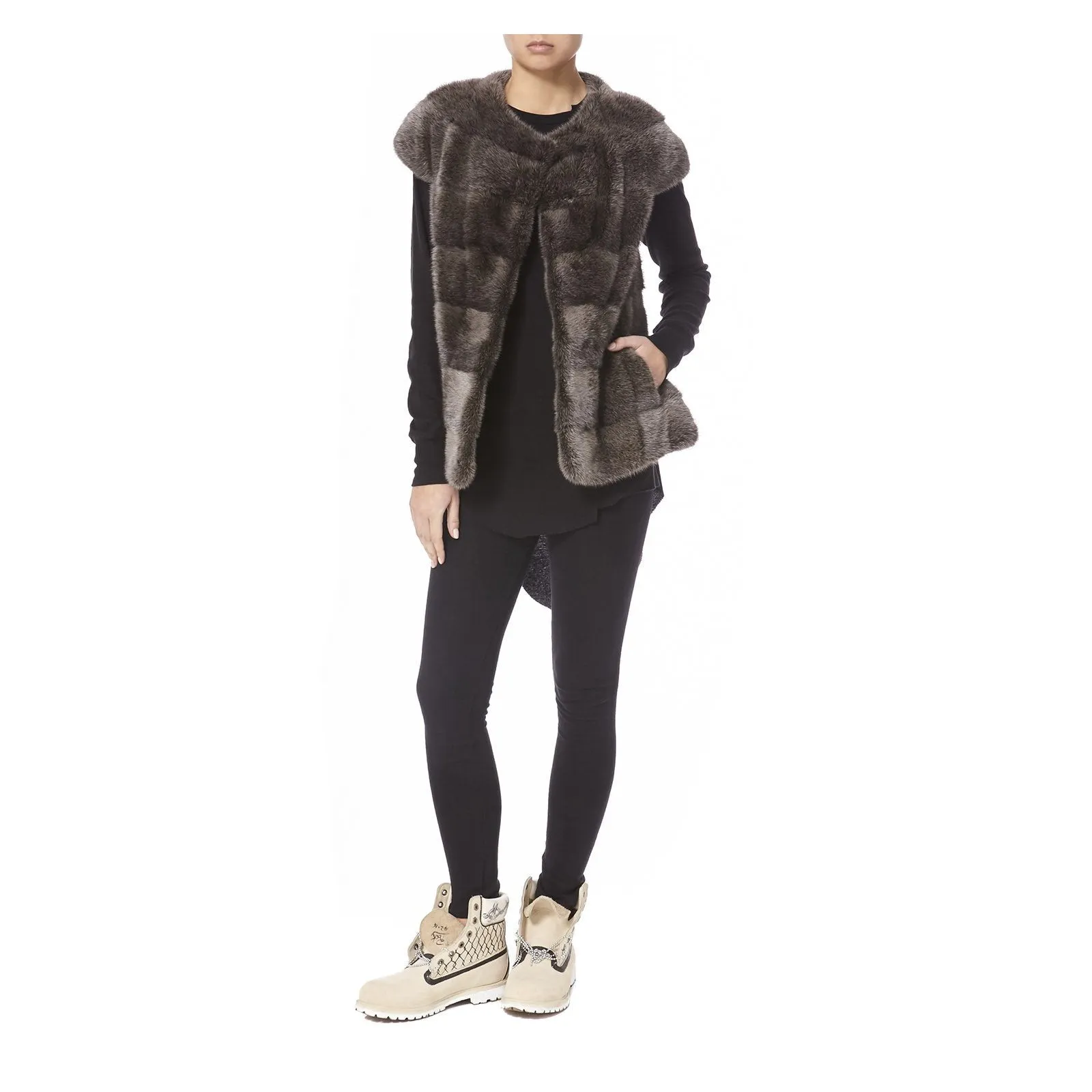 BROWN MAGNUM FUR GILET