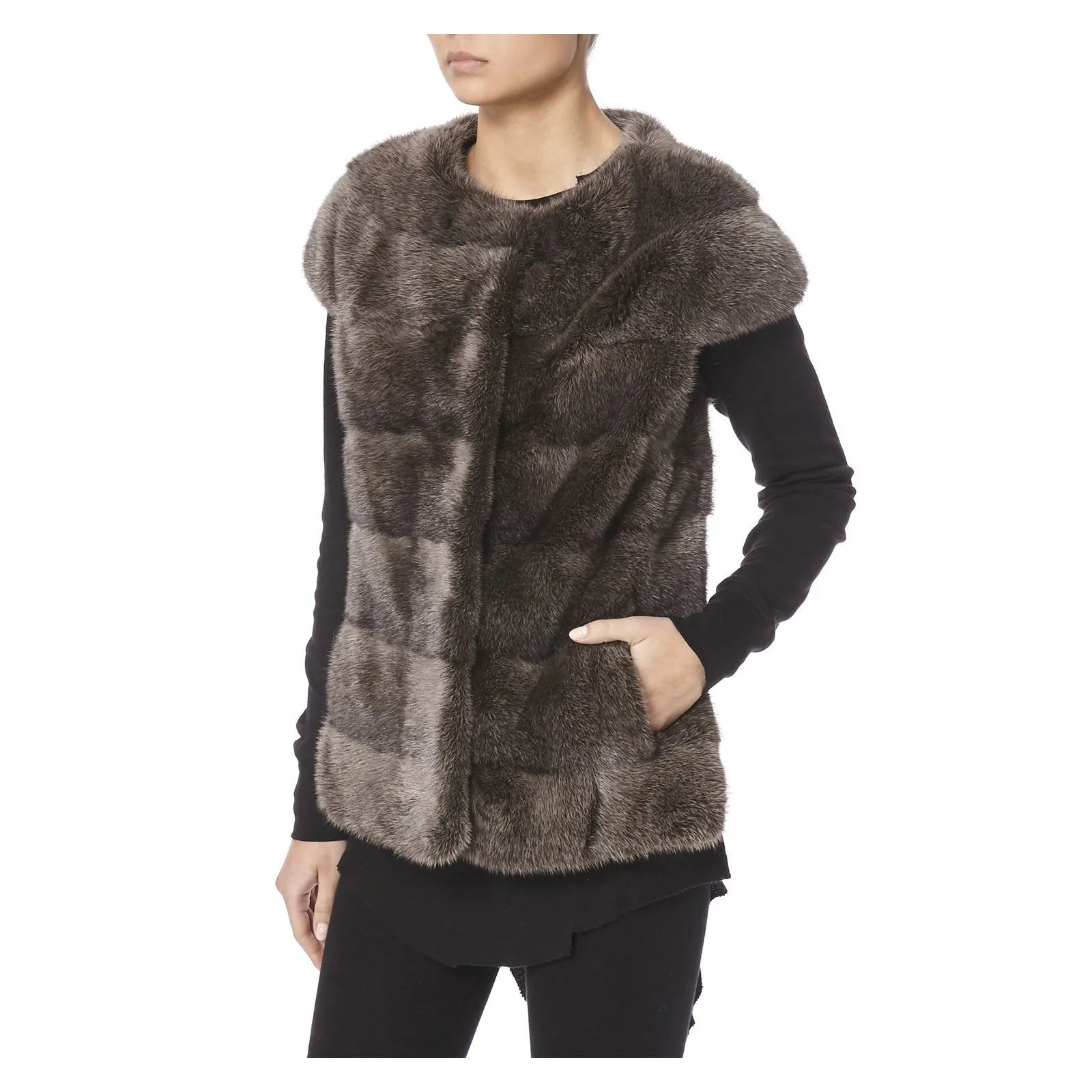 BROWN MAGNUM FUR GILET