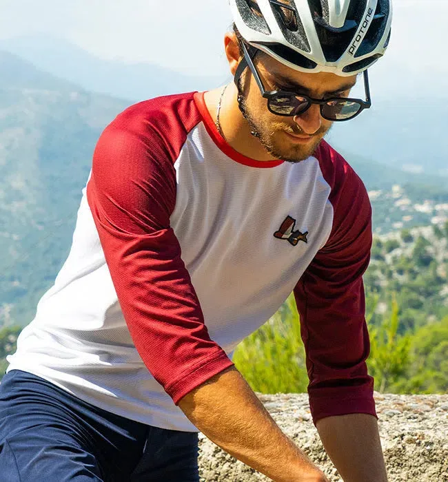 CAFE DU CYCLISTE Gravel Cycling Jersey Barbara - Burgundy/White