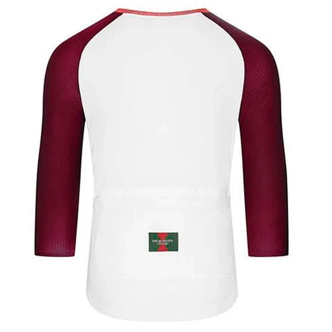 CAFE DU CYCLISTE Gravel Cycling Jersey Barbara - Burgundy/White