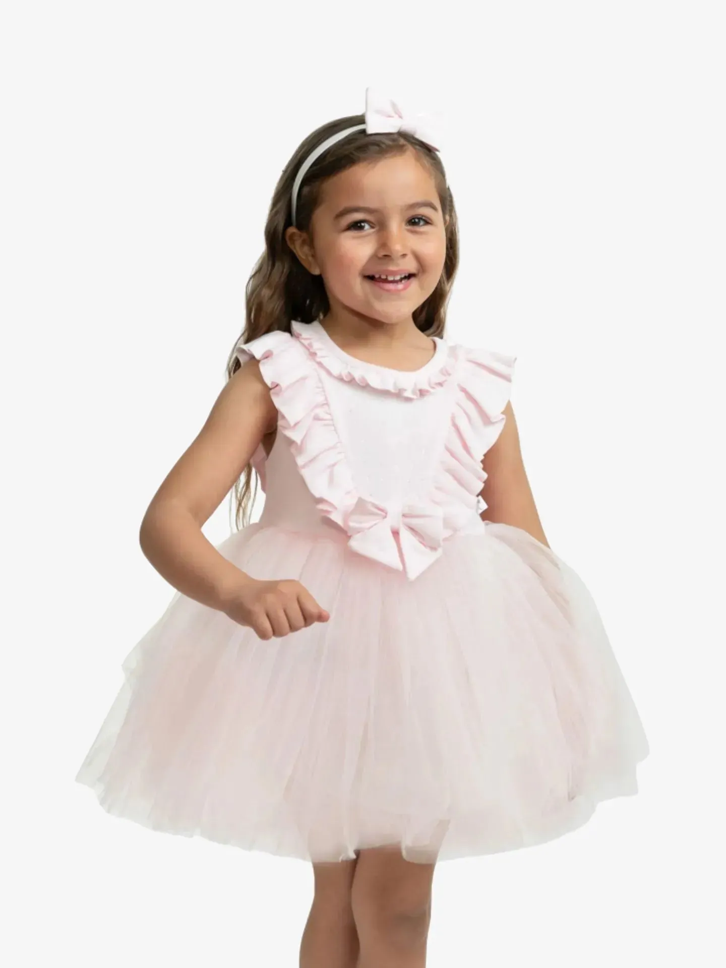 Caramelo Daisy Tulle Dress - Pink