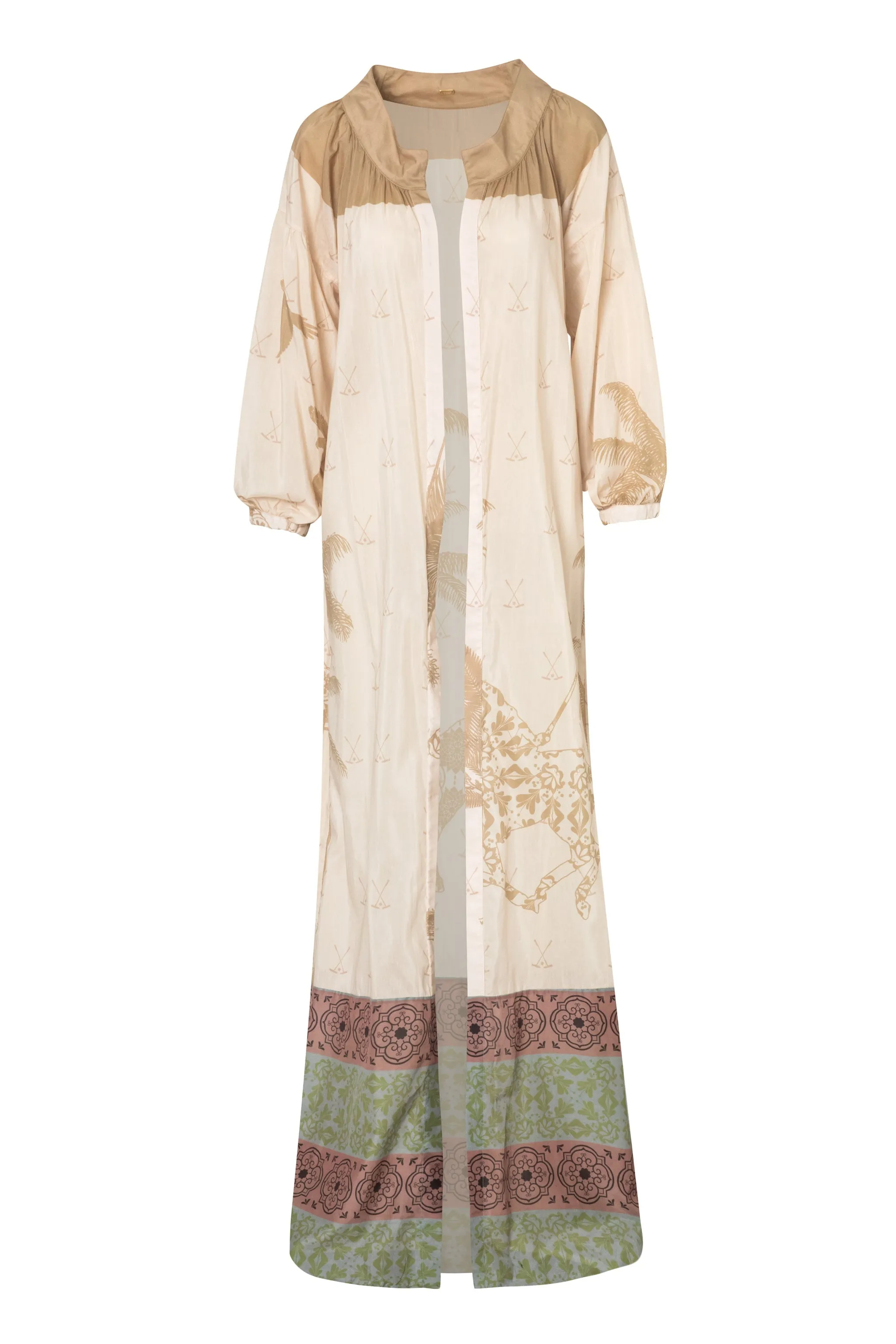 Chavela Cotton-silk Tunic / Ivory Palms