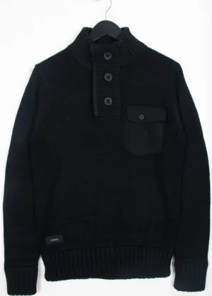 Dissident Mortlock Chunky Knit Jumper in Black