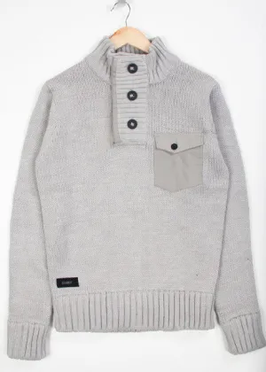 Dissident Mortlock Chunky Knit Jumper in Grey