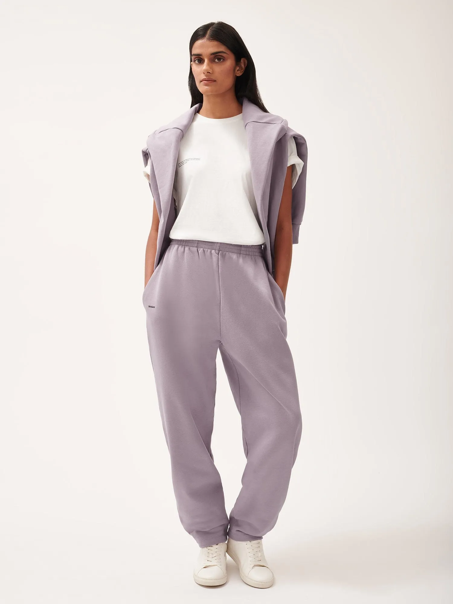 DNA Barrel-Leg Track Pants—raisin purple