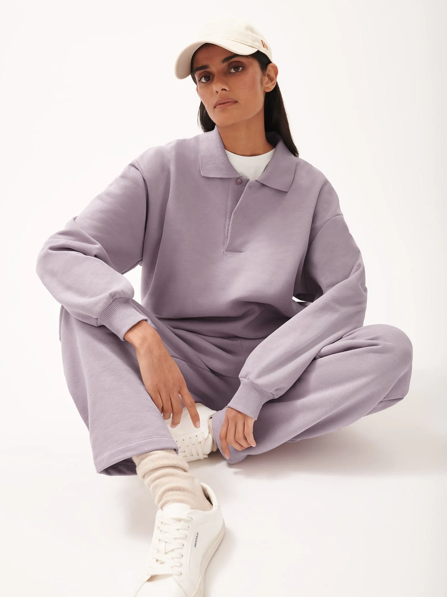 DNA Barrel-Leg Track Pants—raisin purple