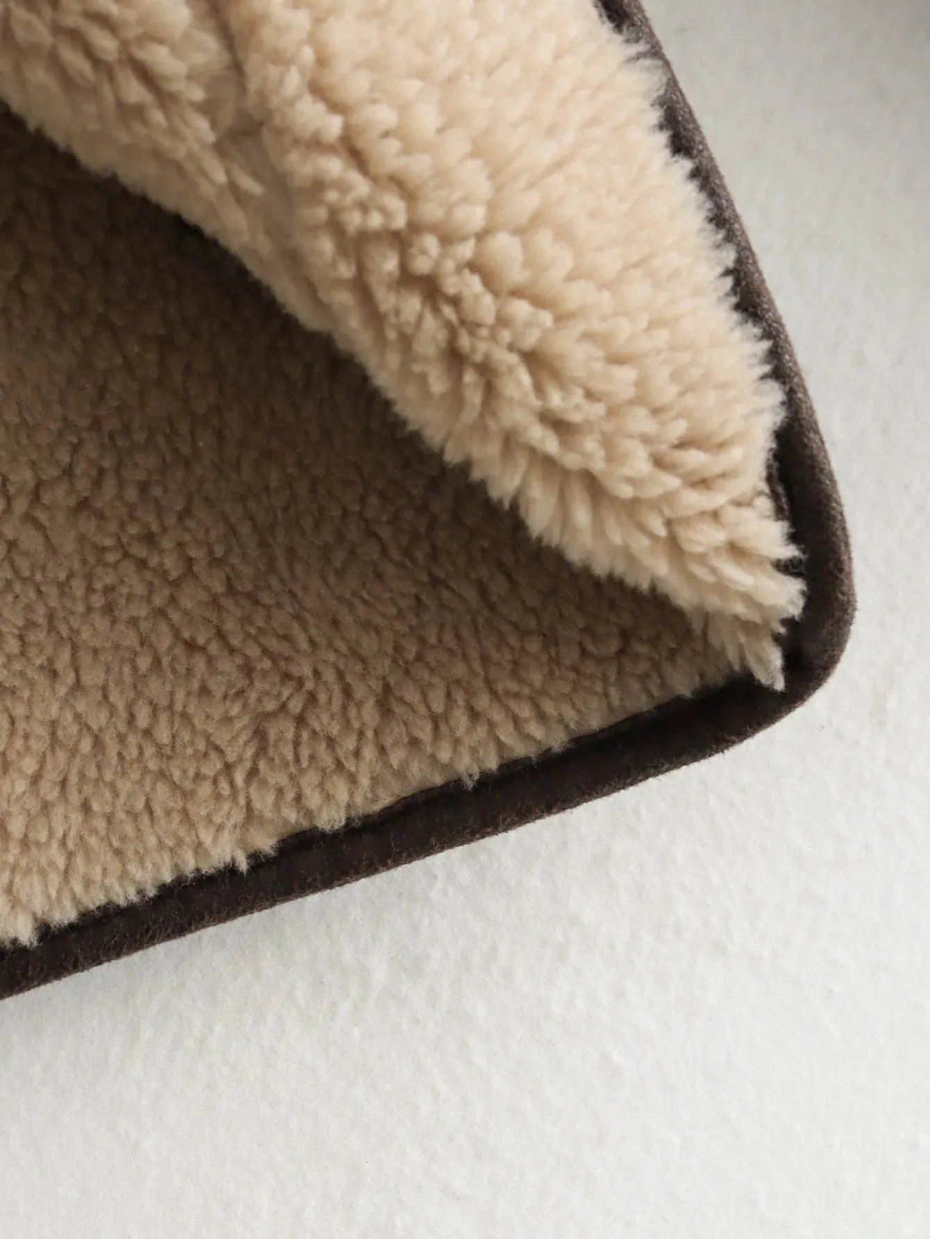 Double Color Solid Turn-Down Collar Coat