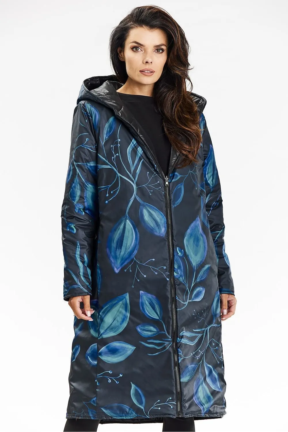 Double-Sided Zipper Hooded Coat