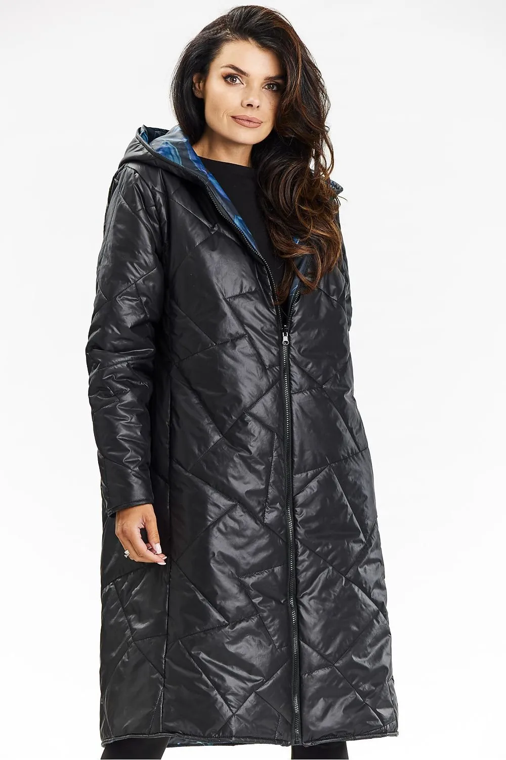 Double-Sided Zipper Hooded Coat