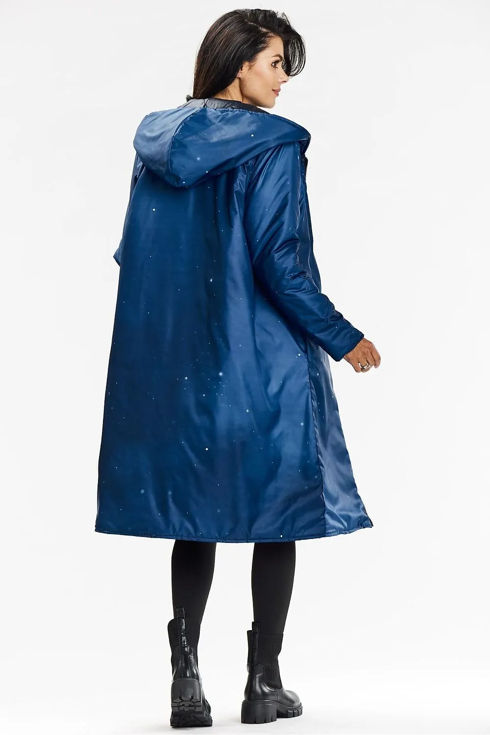 Double-Sided Zipper Hooded Coat