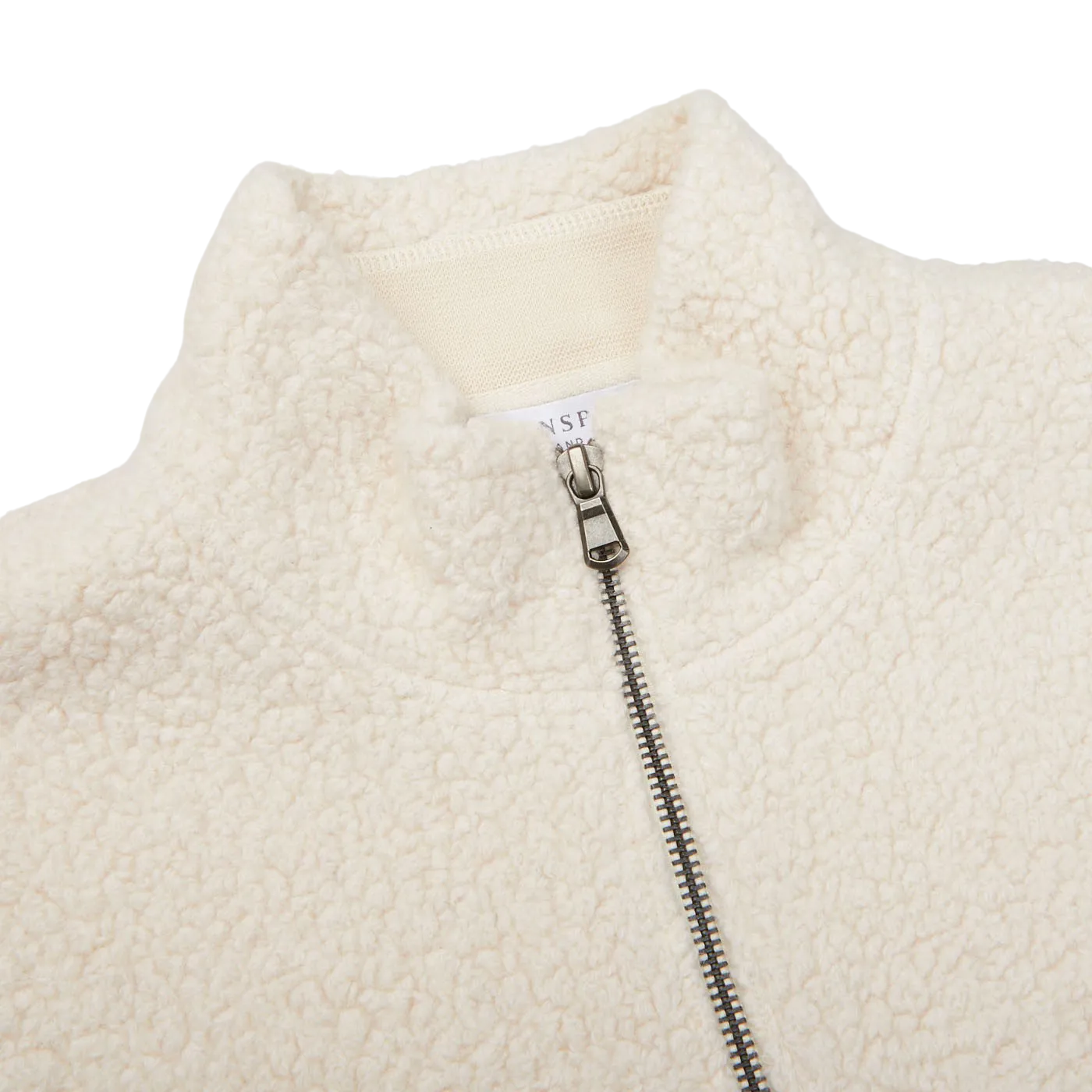 Ecru Wool Fleece Gilet