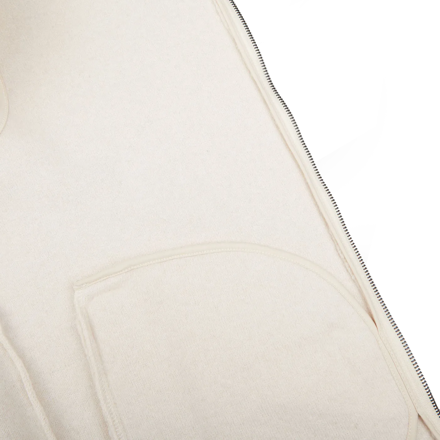 Ecru Wool Fleece Gilet