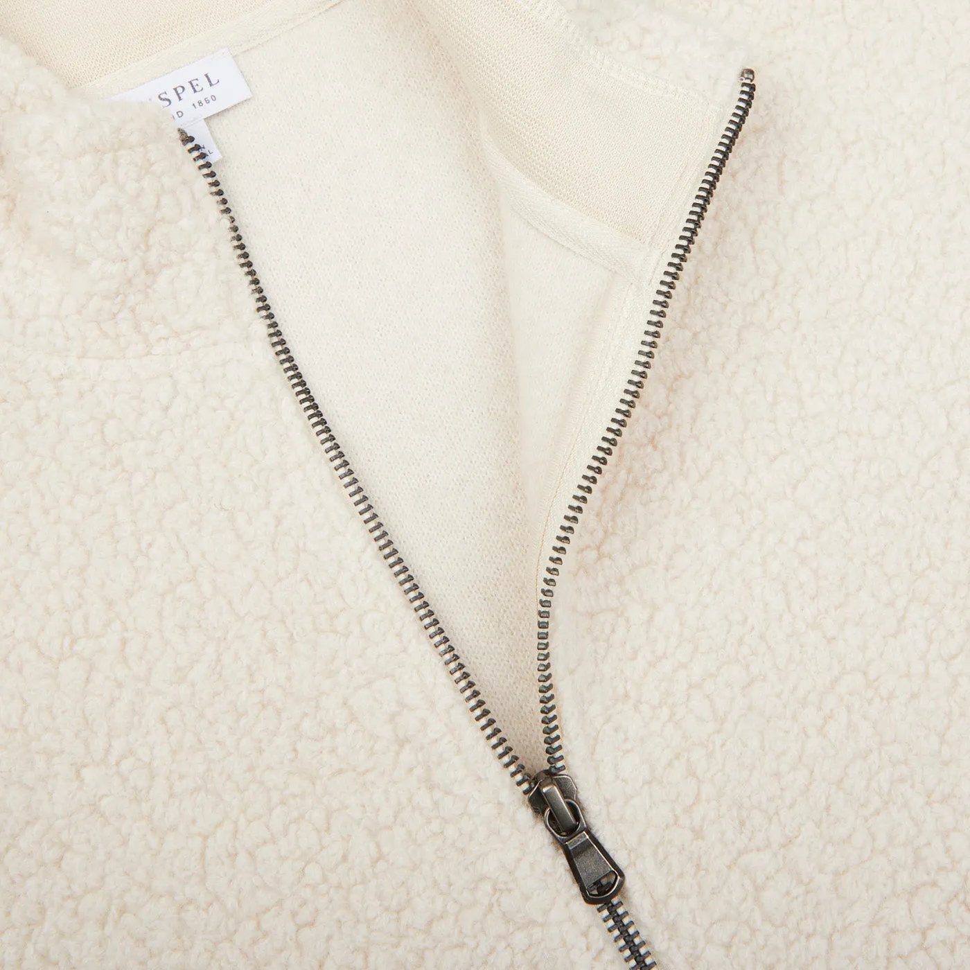 Ecru Wool Fleece Gilet