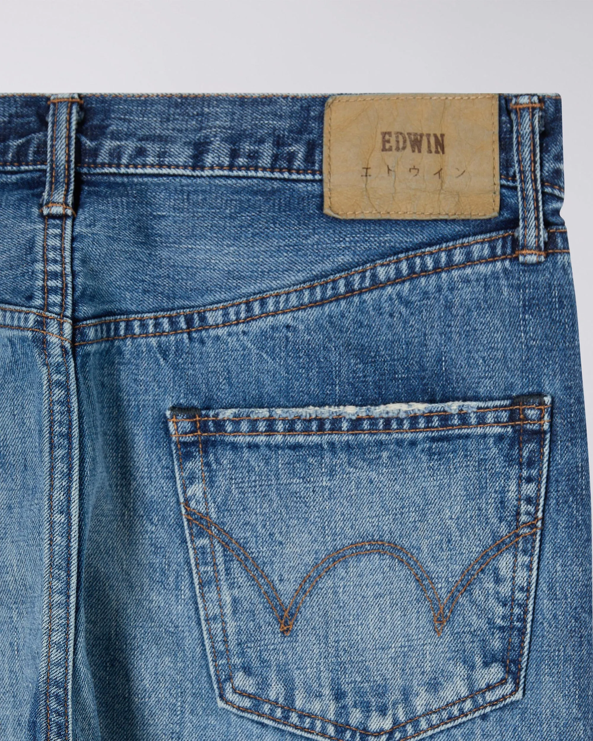 Edwin Made In Japan Slim Tapered Mens Jeans - 13.5oz Kaihara Dark Pure Indigo Rainbow Selvage Denim / Mid Dark Wash