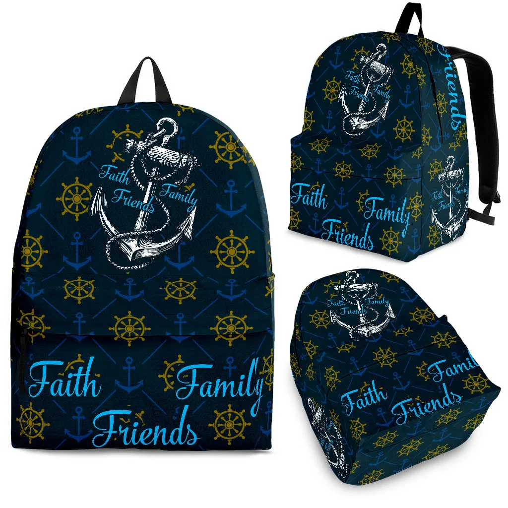 Faith, Family, Friends --- Breathable Mesh Fabric Backpack