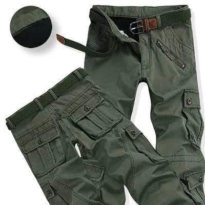 Fleece Winter Cargo Pants For Men