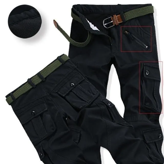 Fleece Winter Cargo Pants For Men