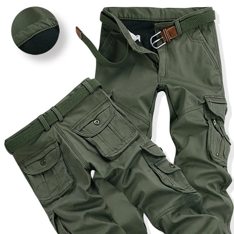 Fleece Winter Cargo Pants For Men
