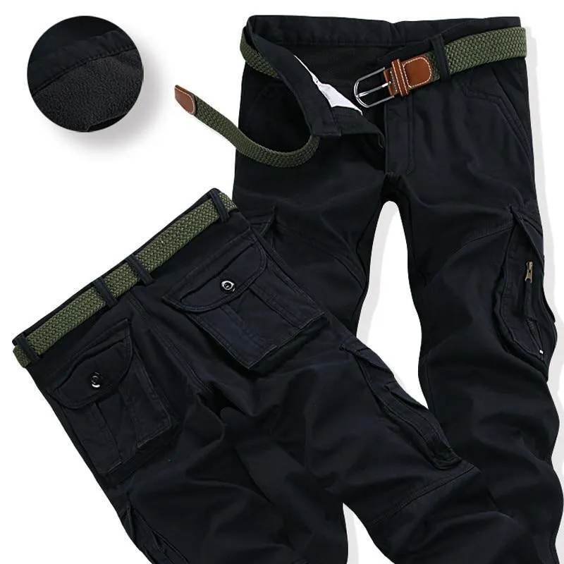 Fleece Winter Cargo Pants For Men