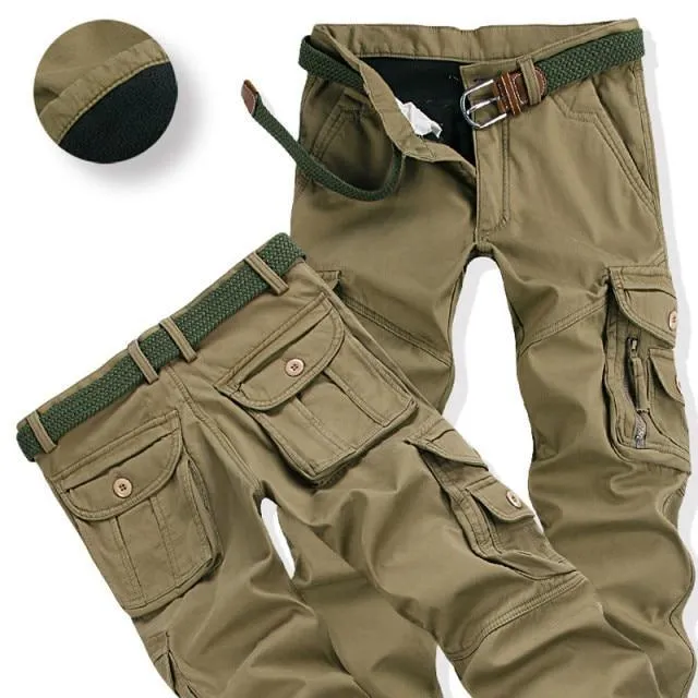 Fleece Winter Cargo Pants For Men