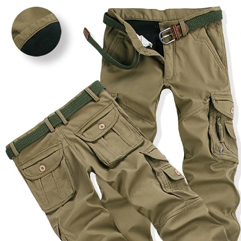 Fleece Winter Cargo Pants For Men