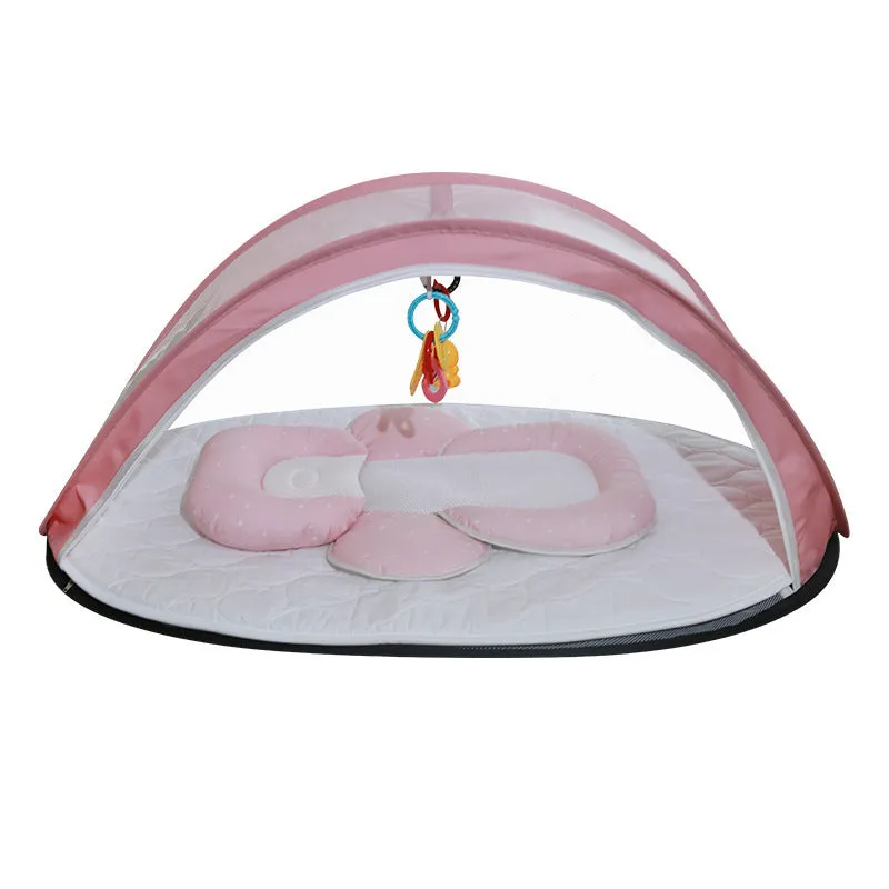 Folding Baby Crib with Mosquito Net Breathable & Portable