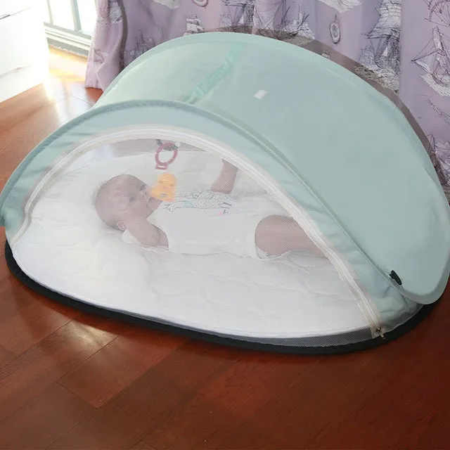 Folding Baby Crib with Mosquito Net Breathable & Portable