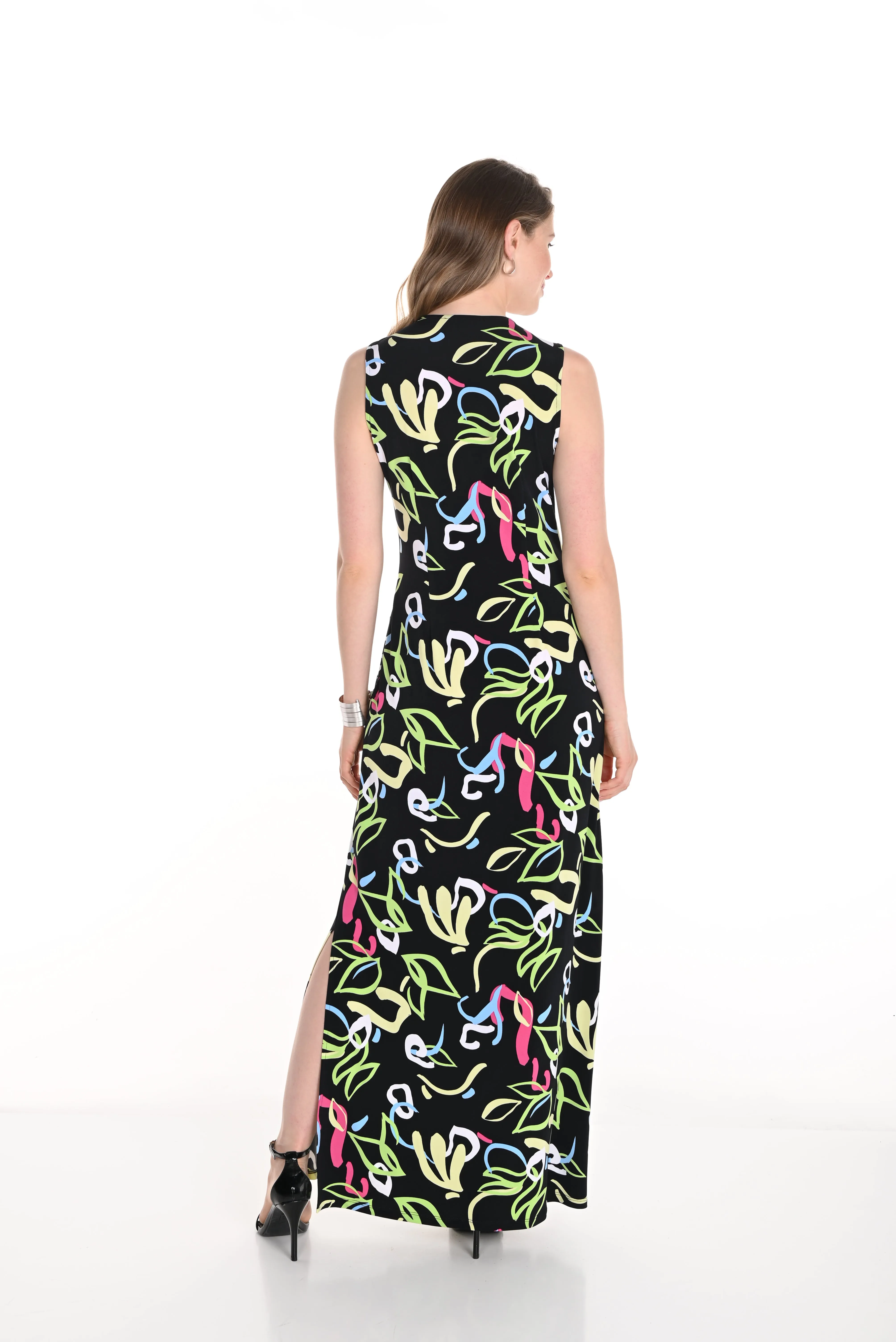 Frank Lyman Spring 2025-256189-1067-Knit Dress-Black/Multi