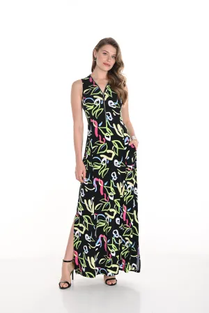 Frank Lyman Spring 2025-256189-1067-Knit Dress-Black/Multi