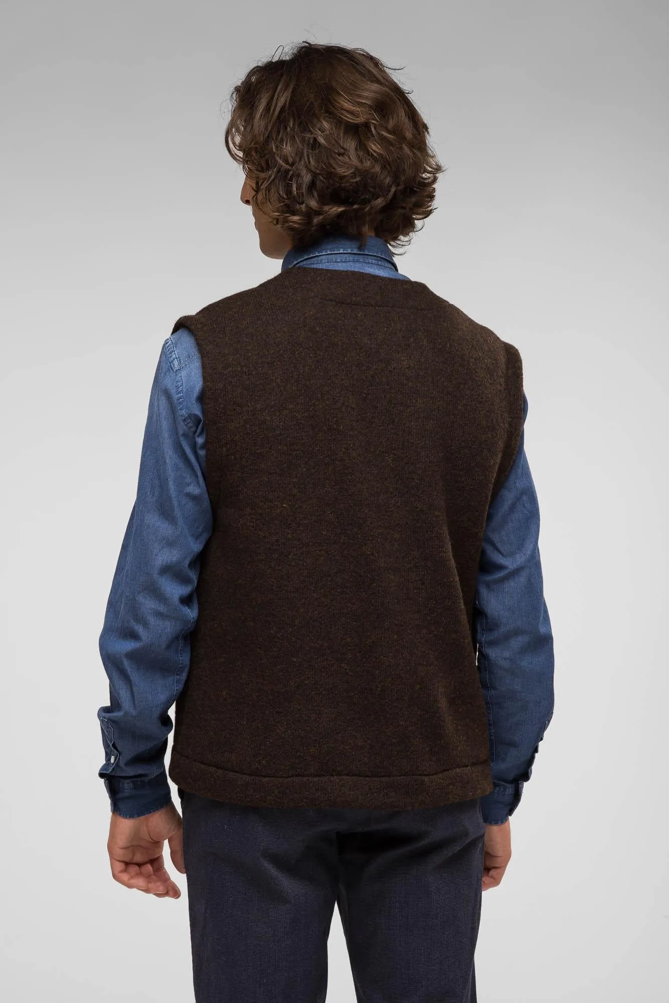 GILET IN LANA MARRONE