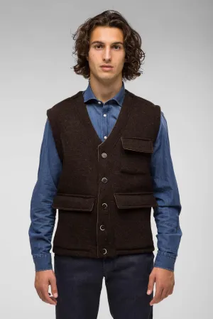GILET IN LANA MARRONE