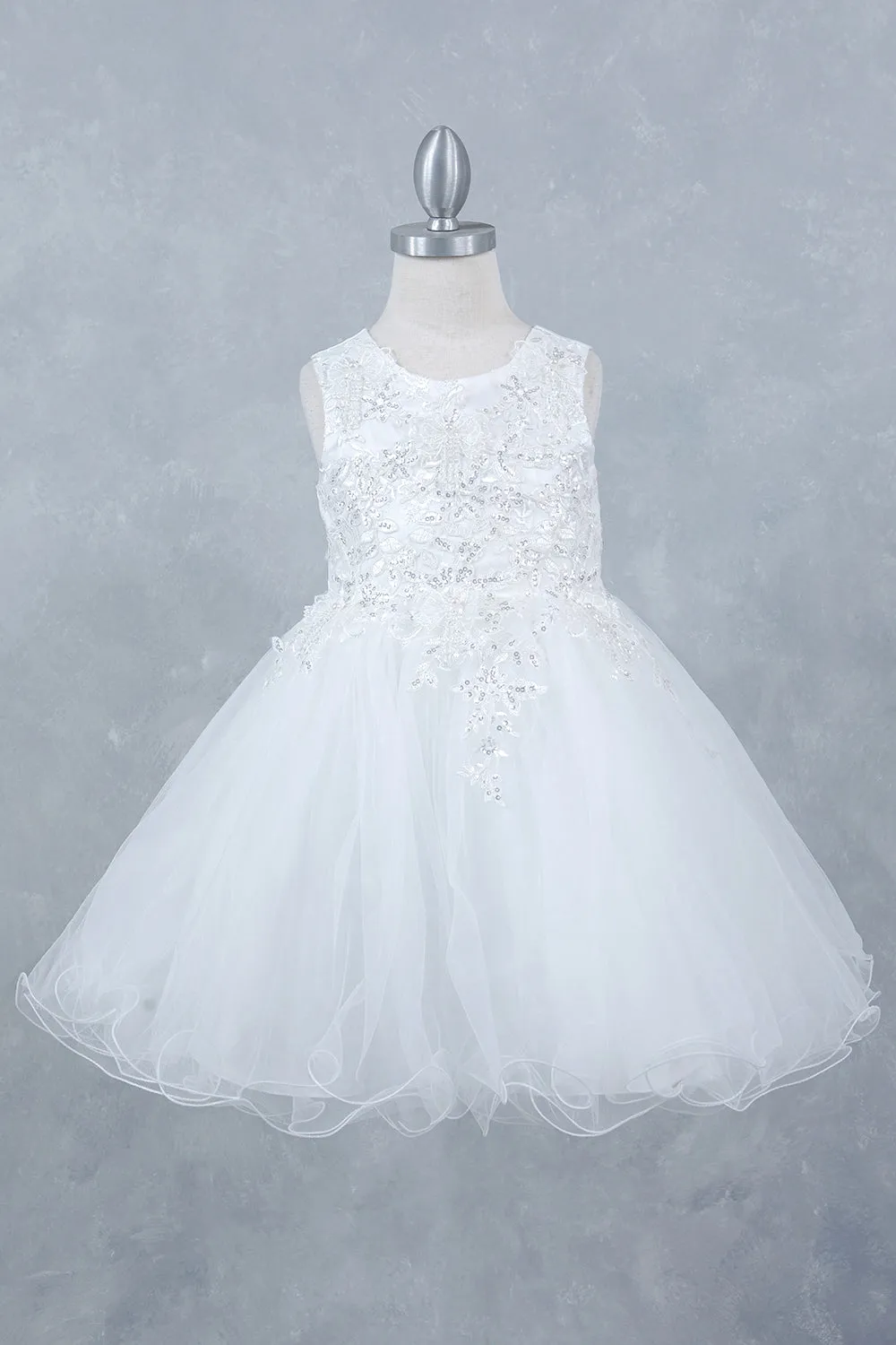 Girls Butterfly Applique Layered Tulle Dress 2-12