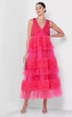 Honor Layered Sleeveless Mesh Dress