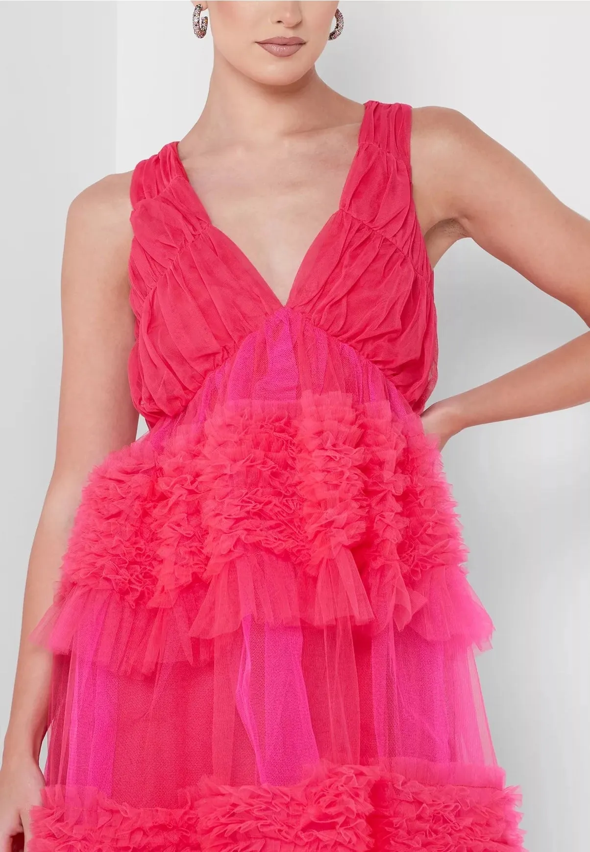 Honor Layered Sleeveless Mesh Dress