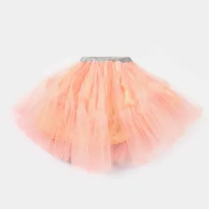 Infant Girls Net Skirt Two Layered-Peach