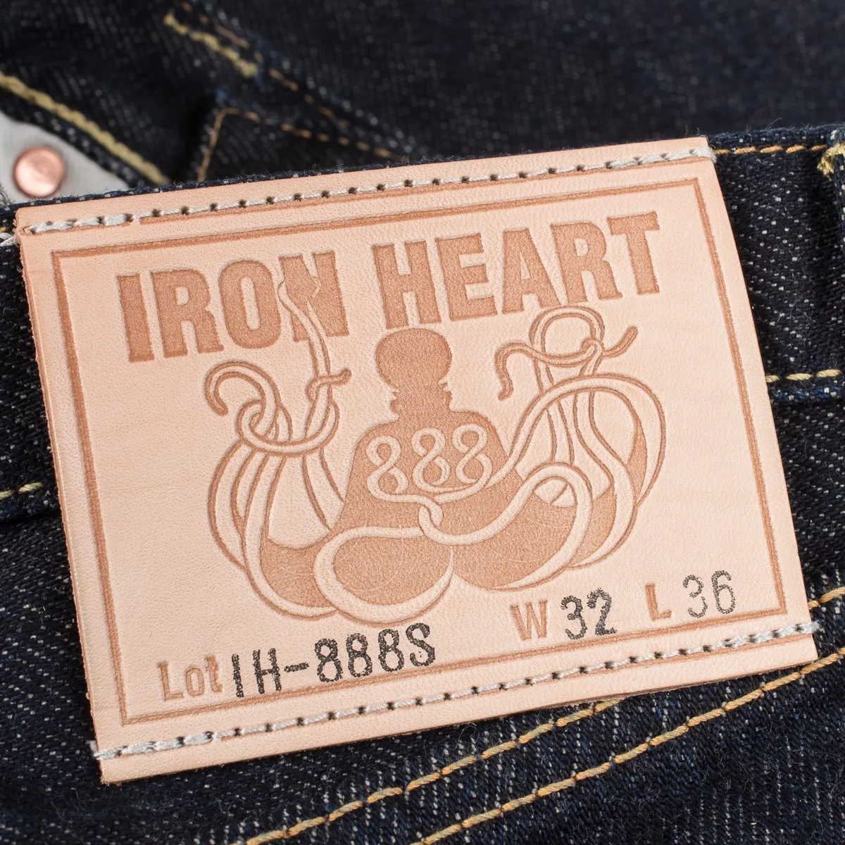 Iron Heart IH-888S-21 Indigo 21oz. Selvedge Denim - Tapered Cut