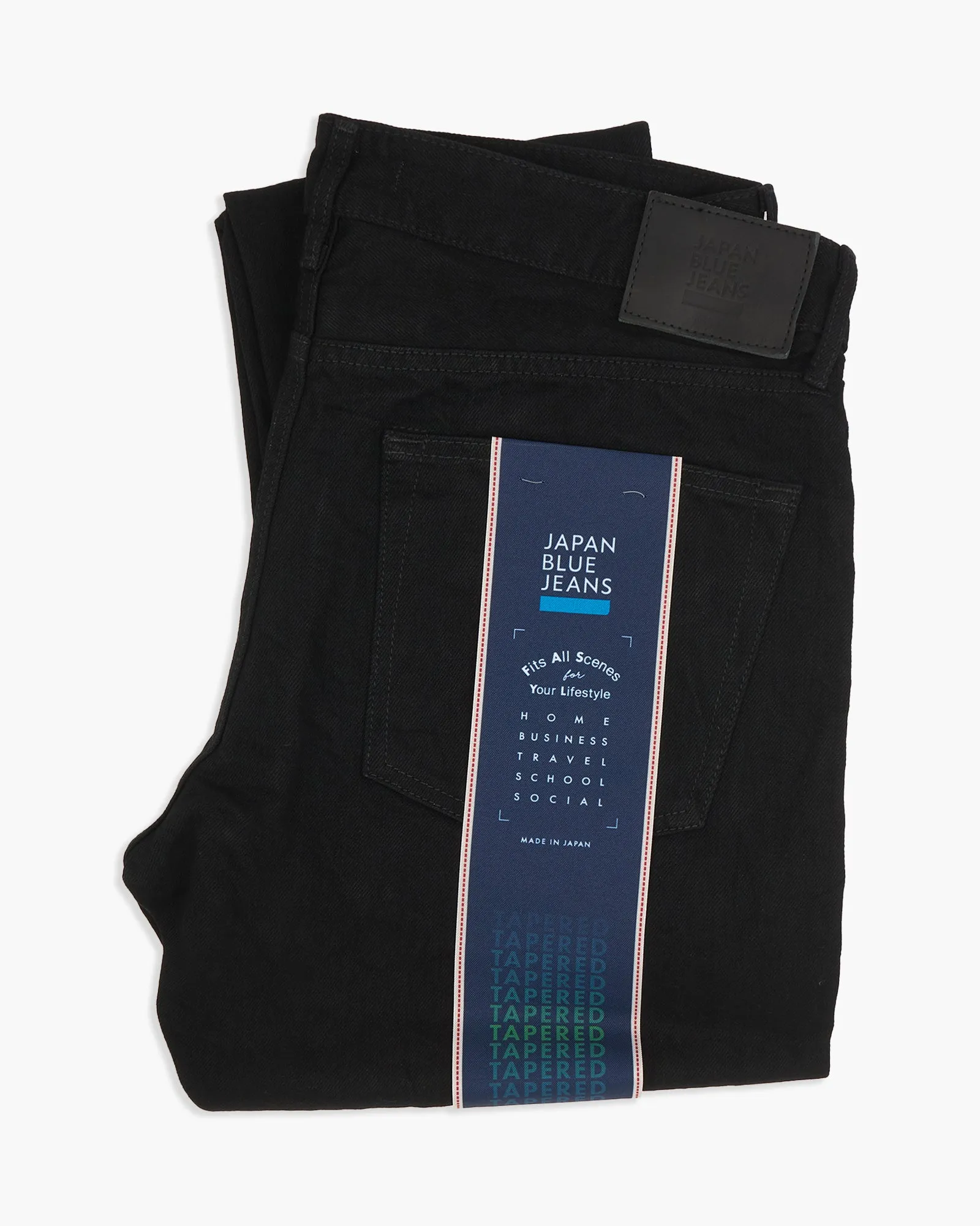 Japan Blue J214 Tapered Fit 14oz Black Selvedge Mens Jeans - Black